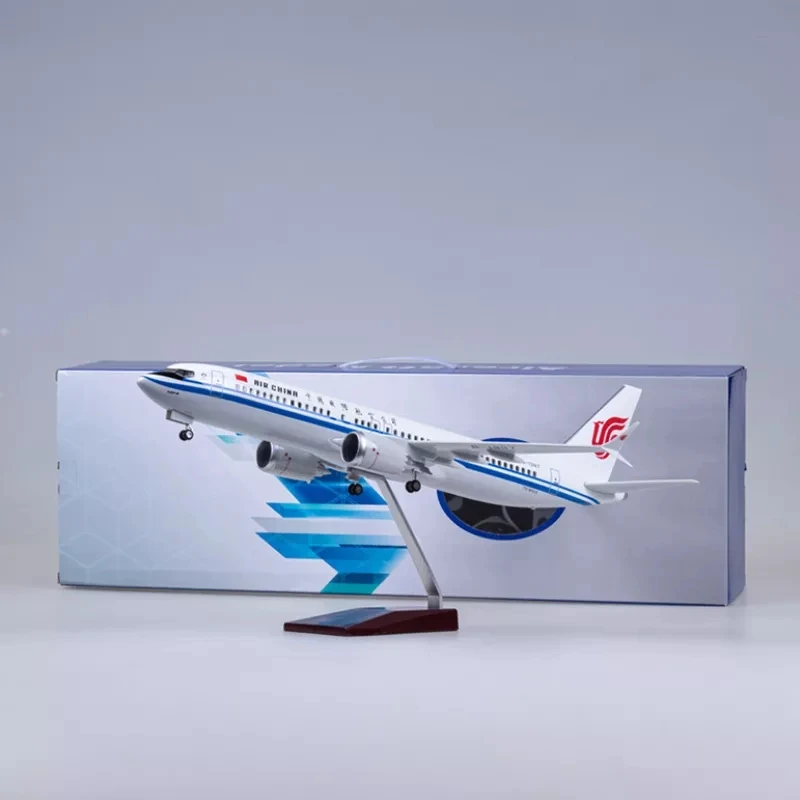 1/85 Scale 47CM Airplane 737MAX B737 MAX Aircraft Air China Airline W Light and Wheel Diecast Plastic Resin Plane Model Toy