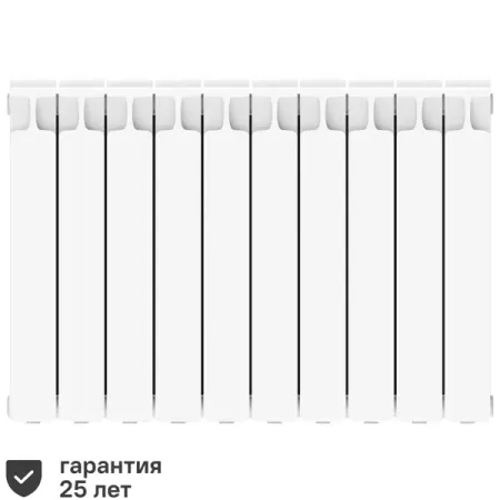 Радиатор секционный Rifar Monolit 500/100 10 секций боковое подключение биметалл белый