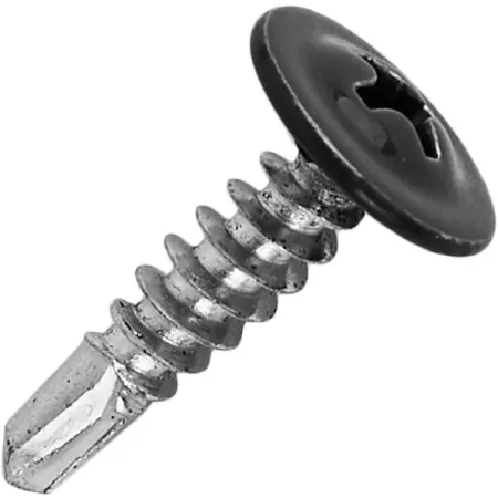 Саморезы по металлу с пресс-шайбой со сверлом оцинкованные RAL 7024 4.2x16 28 шт.