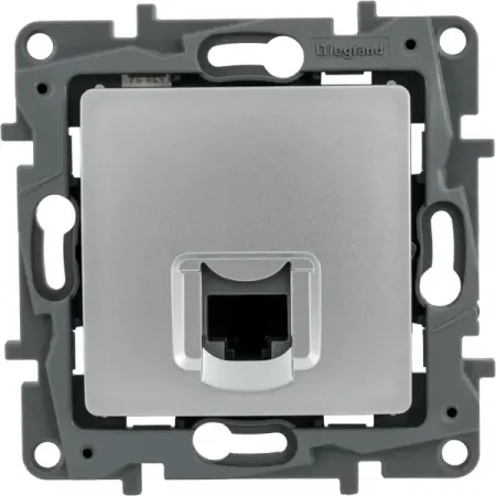 Розетка компьютерная RJ45 категория 5e UTP - Legrand Etika - алюминий