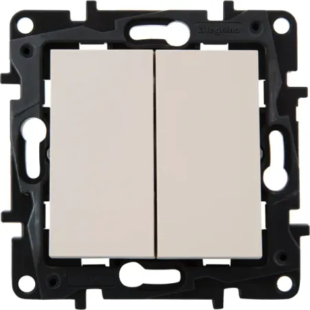 Переключатель двухклавишный - Legrand Structura - 10A 250В безвинтовые зажимы - слоновая кость