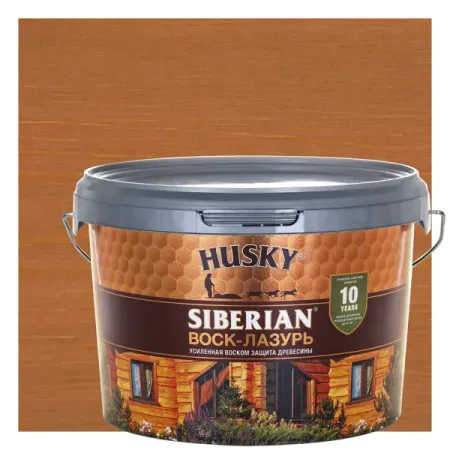 Лазури для дерева Воск-лазурь Husky Siberian полуматовый орегон 2.5