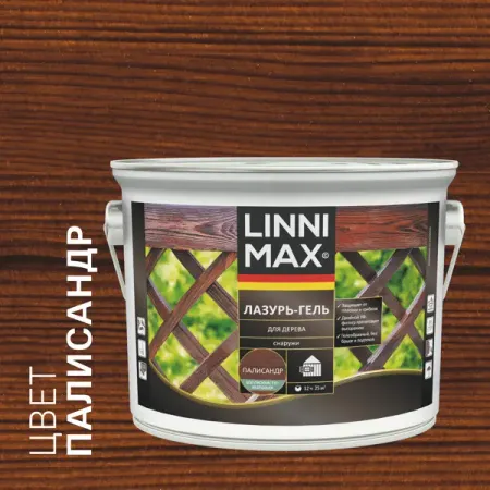 Лазури для дерева  Лемана ПРО Лазурь-гель для дерева Linnimax полуматовая палисандр 2.5 л