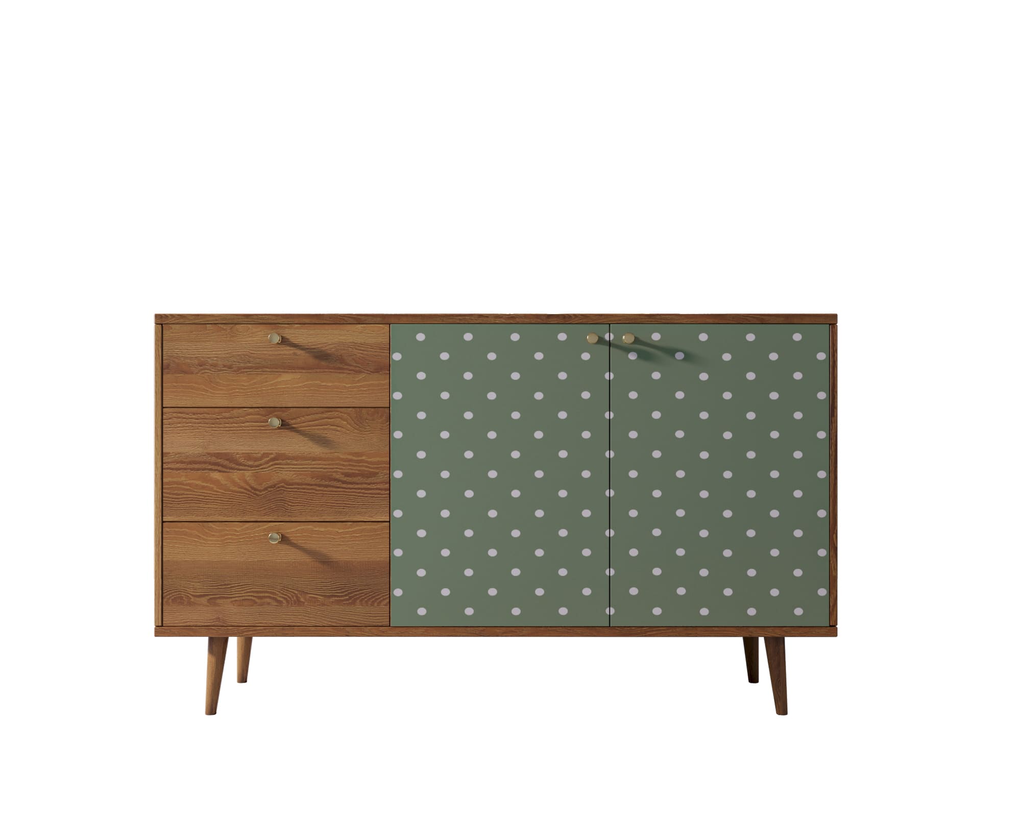 Комоды на ножках  The Furnish Комод berber (etg-home) зеленый 150x90x45 см.