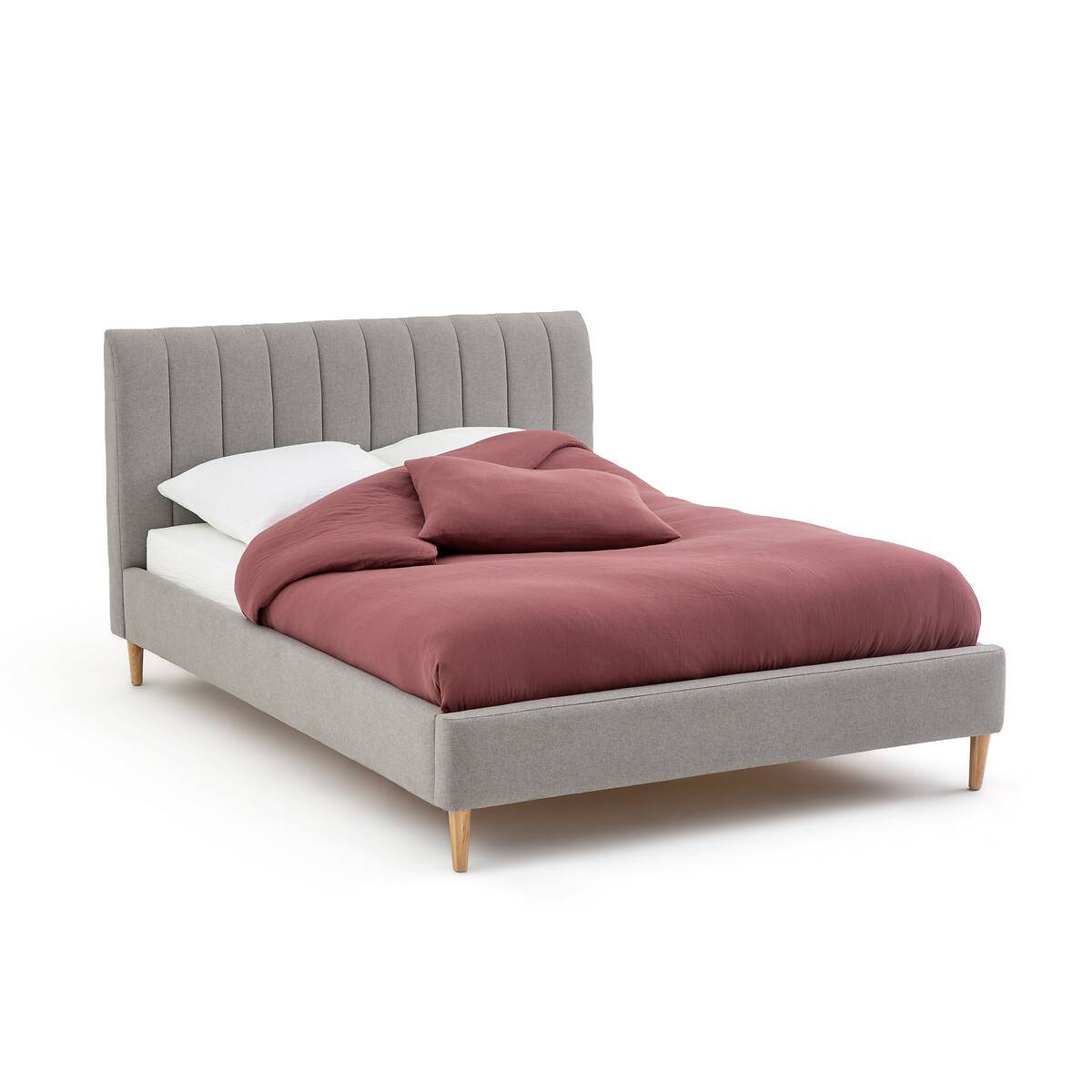 Кровати с мягким изголовьем Кровать siléa (laredoute) серый 153x101x213 см.