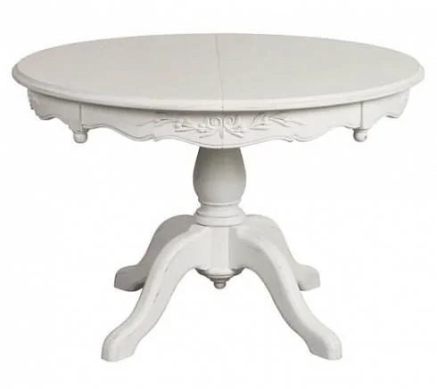 Стол раздвижной круглый марсель (инлавка) белый 115x77x115 см.