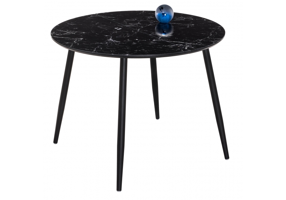 Стеклянный стол кловис (woodville) черный 100x76x100 см.