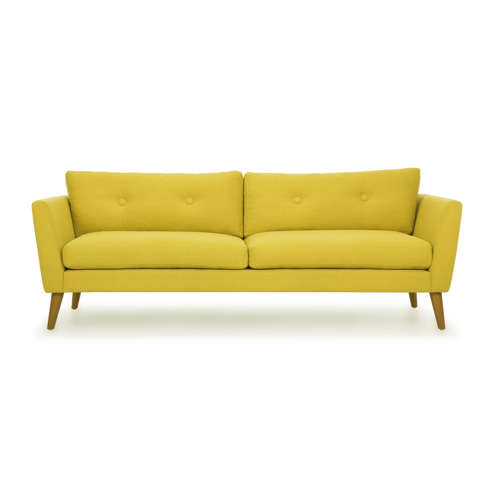 Трехместный диван хадсон l yellow (vysotkahome) желтый 209x79x89 см.
