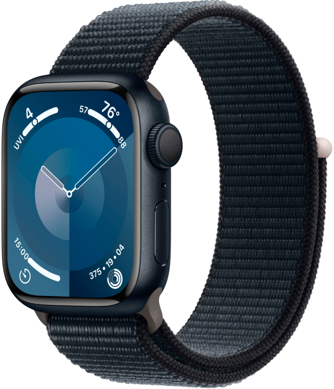 Apple Watch Series 9  (корпус - темная ночь, 45mm ремешок Sport Loop темная ночь)