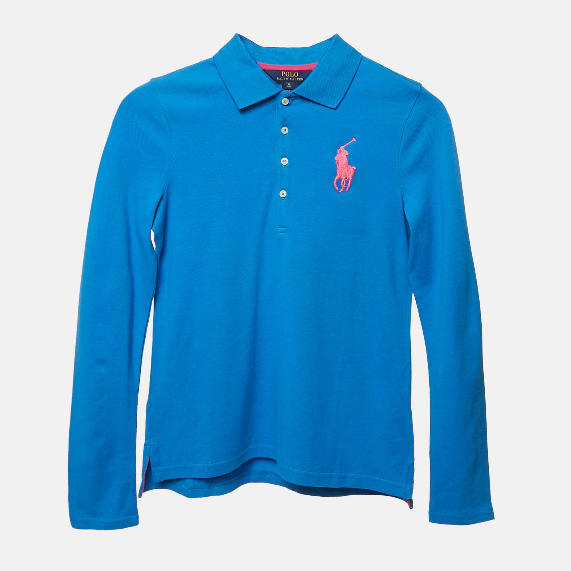 Polo Ralph Lauren Kids Cirrus Blue Cotton Pique Polo T-Shirt XL (16)