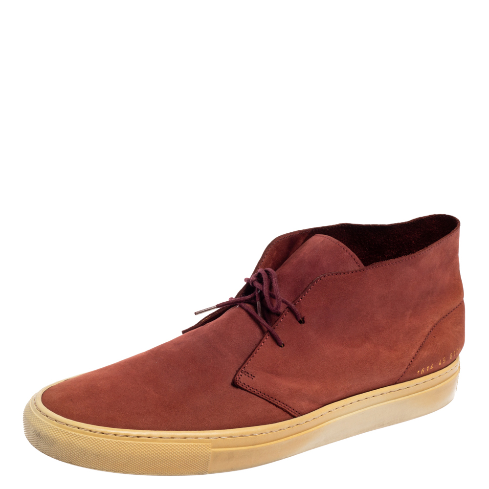 Dress Boots  The Luxury Closet Common Projects Burgundy Suede Desert Boots Size 45