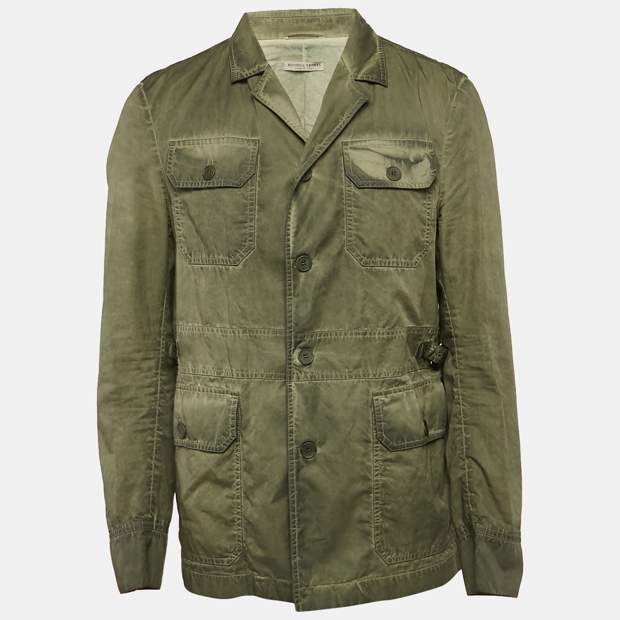 Bottega Veneta Green Washed Cotton Field Jacket XXL