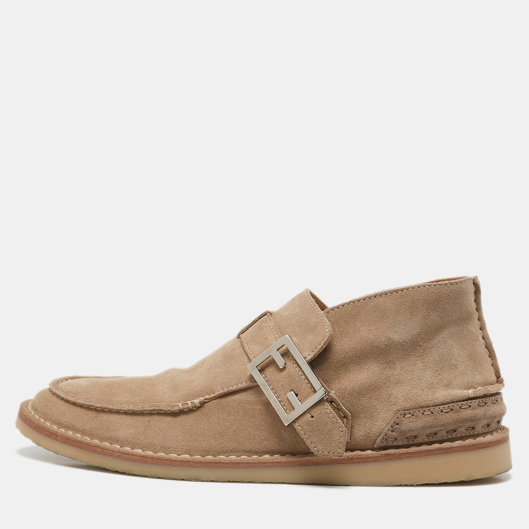 Dress Boots  The Luxury Closet Fendi Beige Suede Desert Desert Boots Size 44