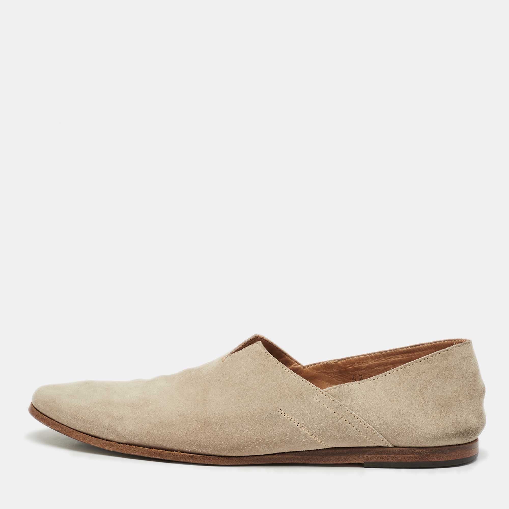 Giorgio Armani Grey Suede Slip On Penny Loafers Size 42