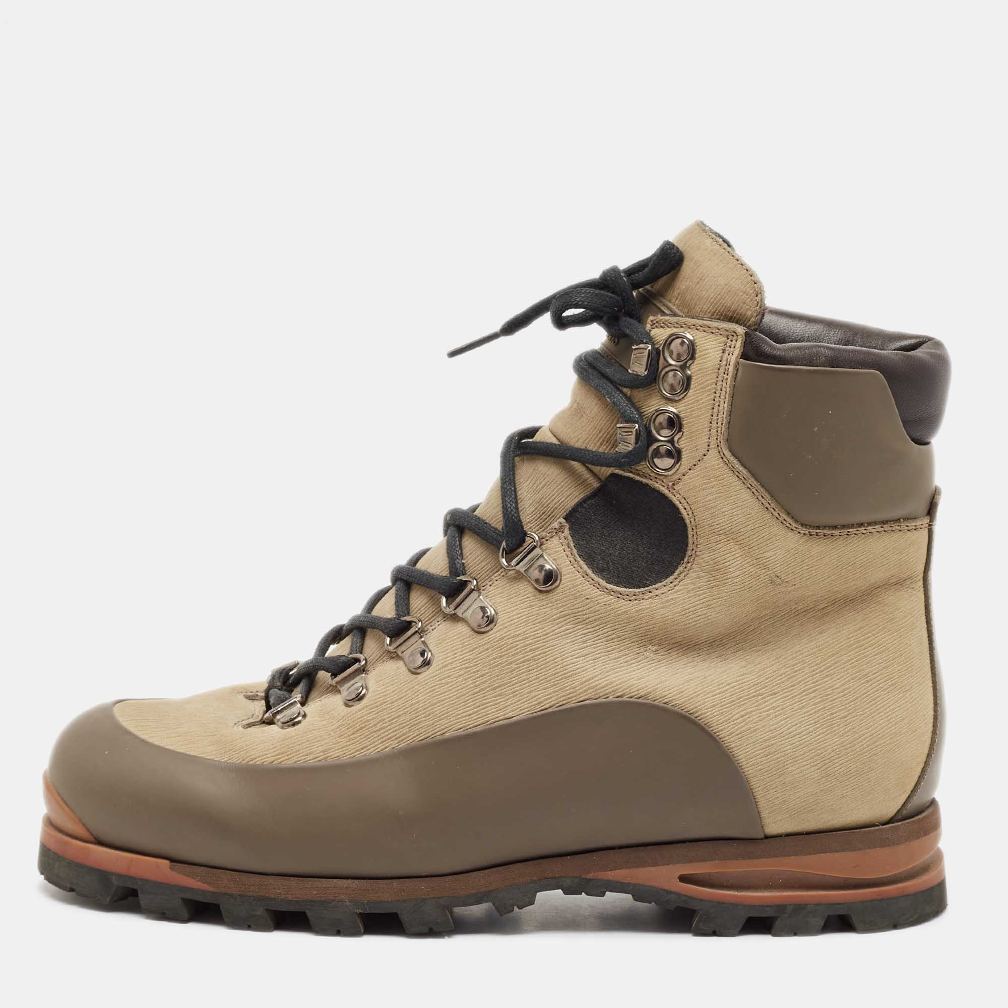 Dress Boots  The Luxury Closet Louis Vuitton Grey Leather and Nubuck Mountain Hiking Boots Size 41