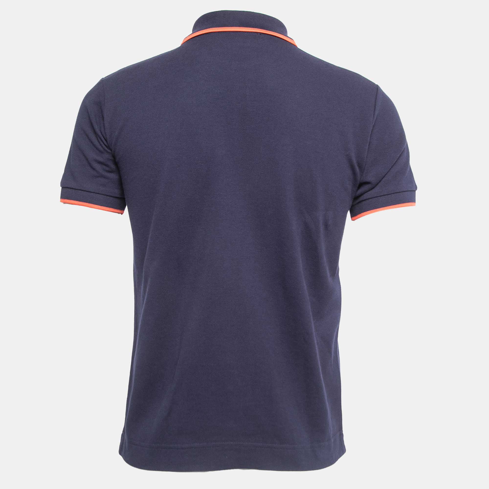 McQ by Alexander McQueen Navy Blue Cotton Pique Polo T-Shirt S