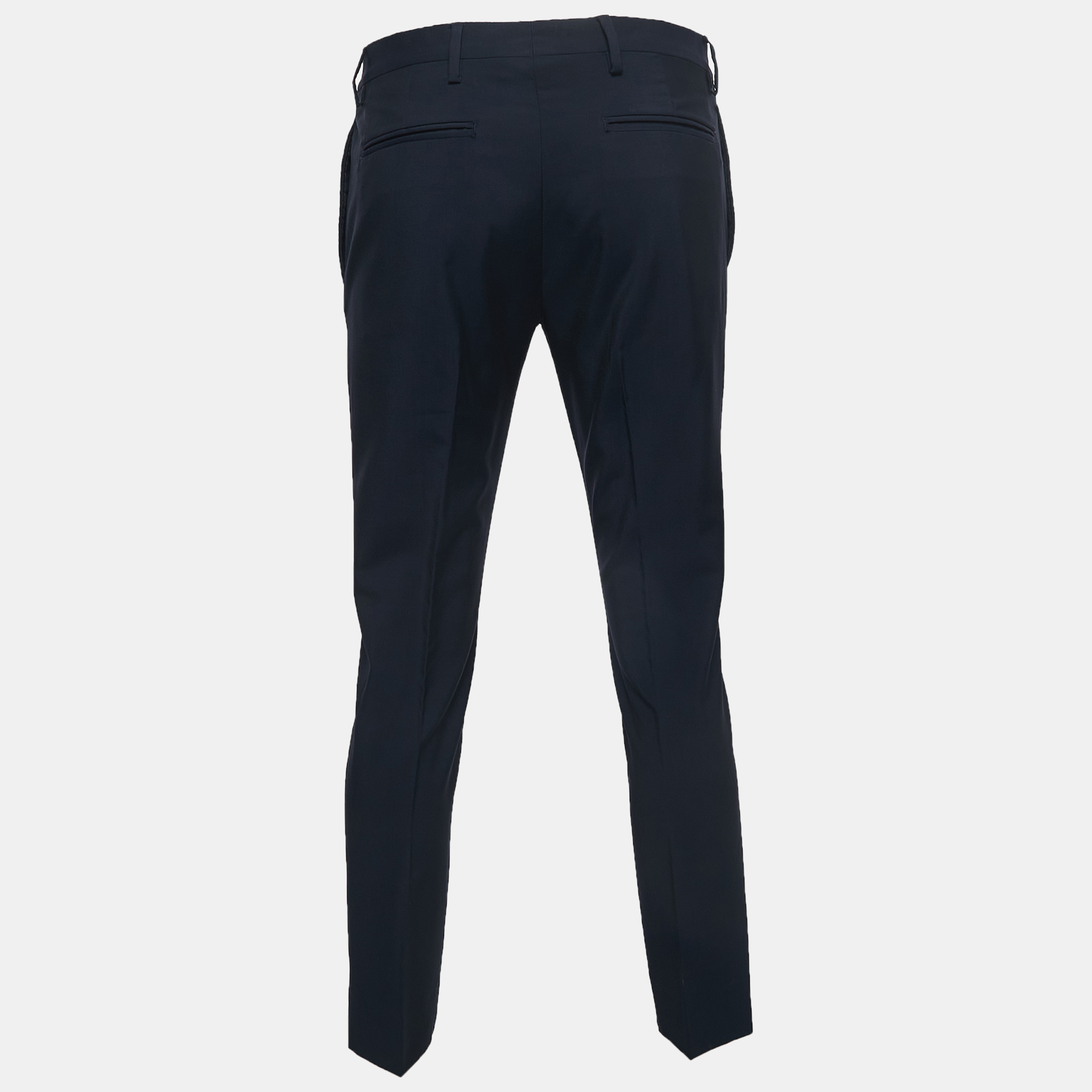 Pants Valentino Navy Blue Wool Tailored Trousers S