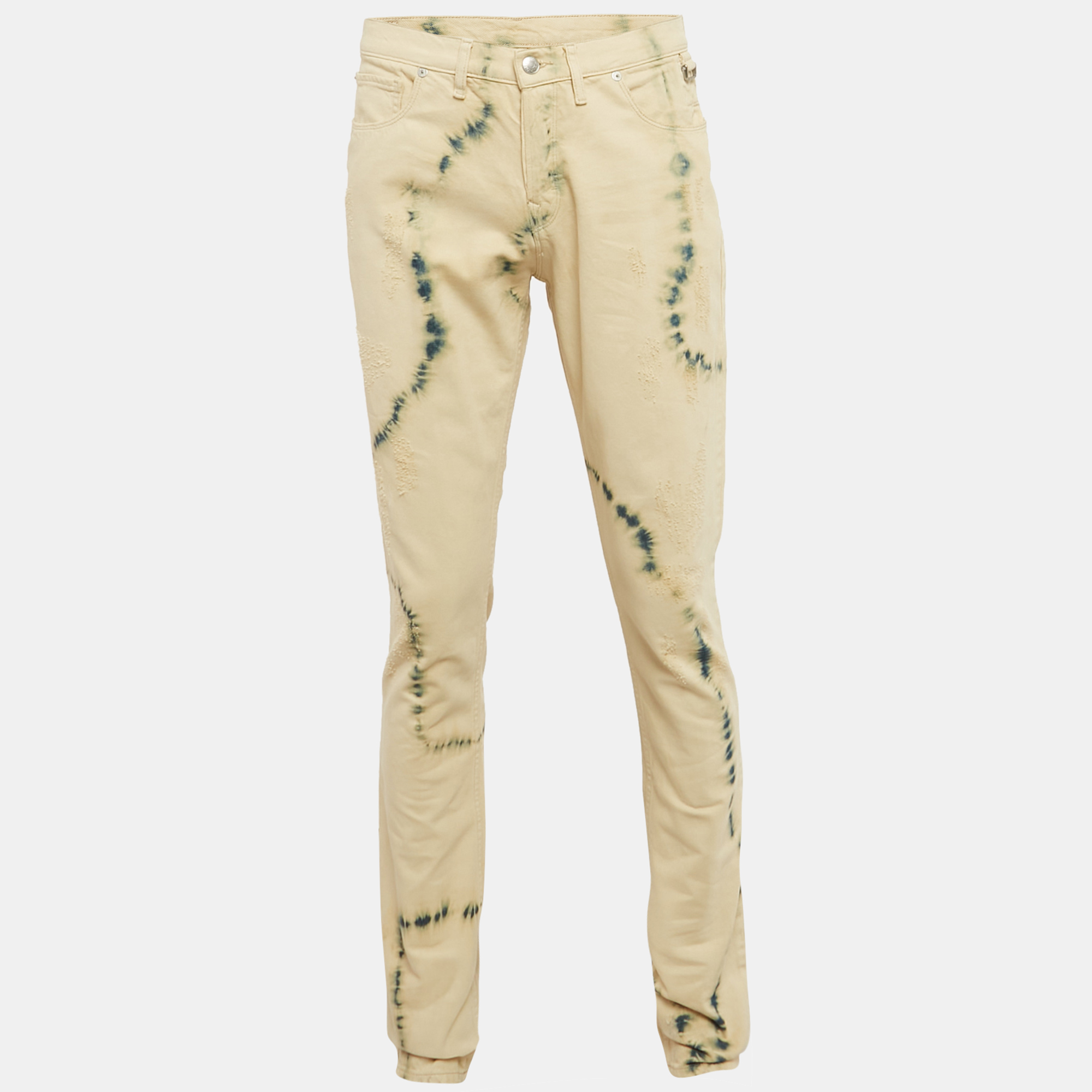 Zadig & Voltaire Cream Tie Dye Denim David Jeans L Waist 34.5