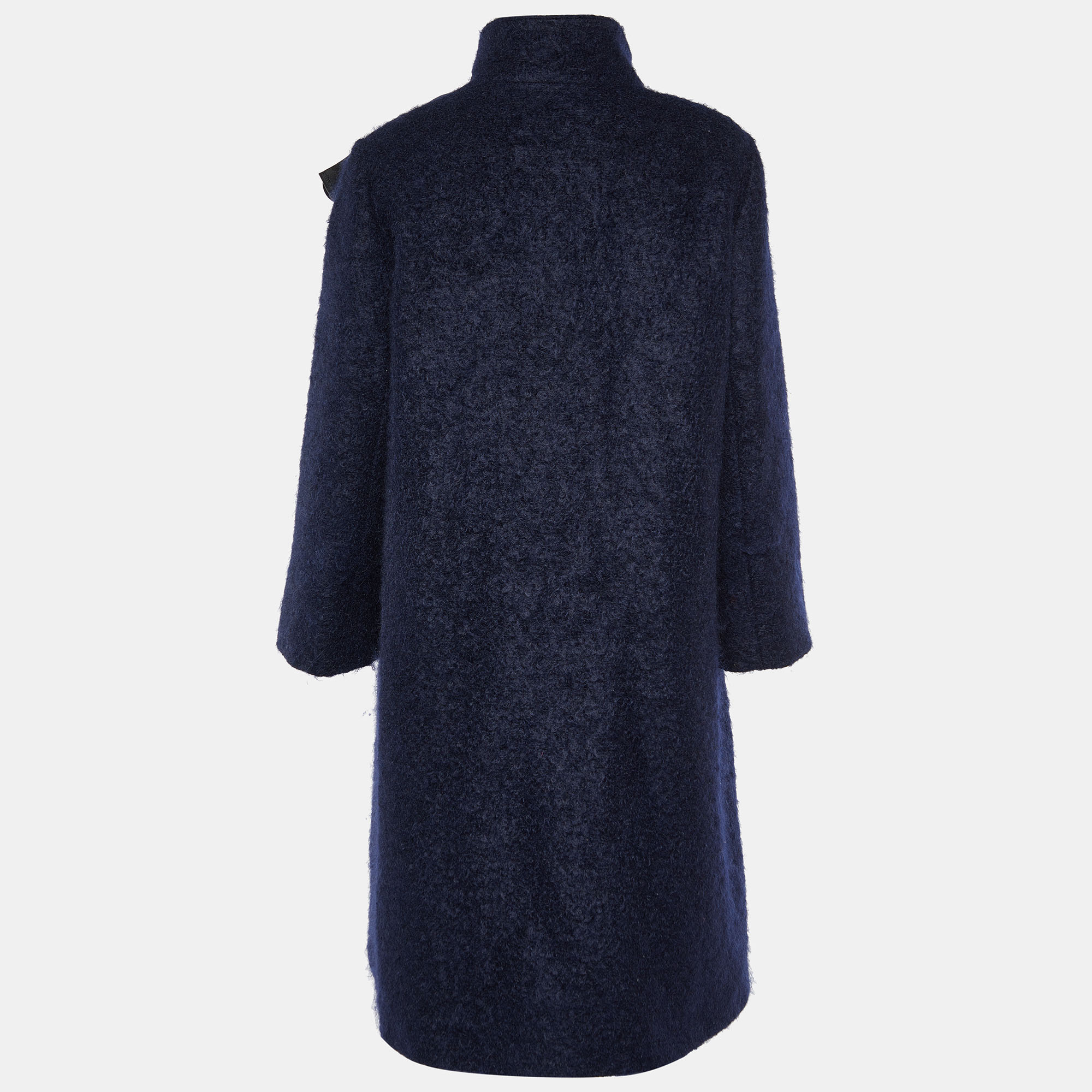 Coats & Jackets  The Luxury Closet CH Carolina Herrera Navy Blue Wool & Mohair Coat M