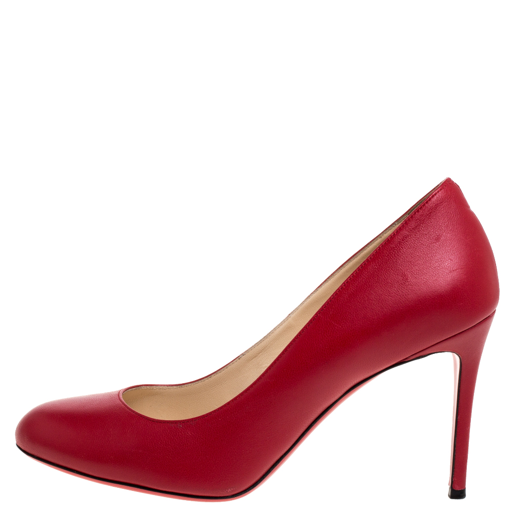 Christian Louboutin Red Leather Simple Pumps Size 37