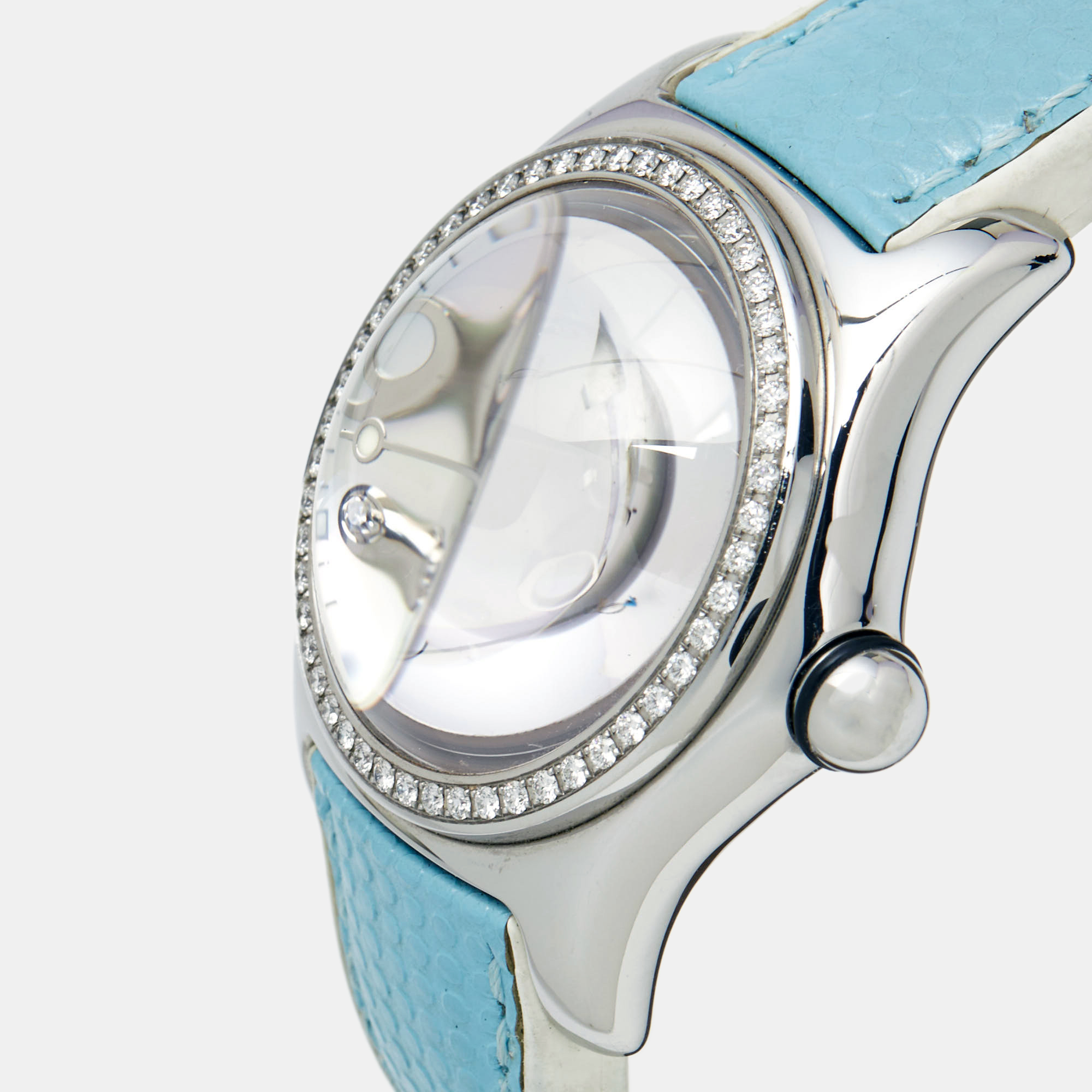 Corum Mother Of Pearl Stainless Steel Diamond Bubble 39.151.47 Women's Wristwatch 36 mm