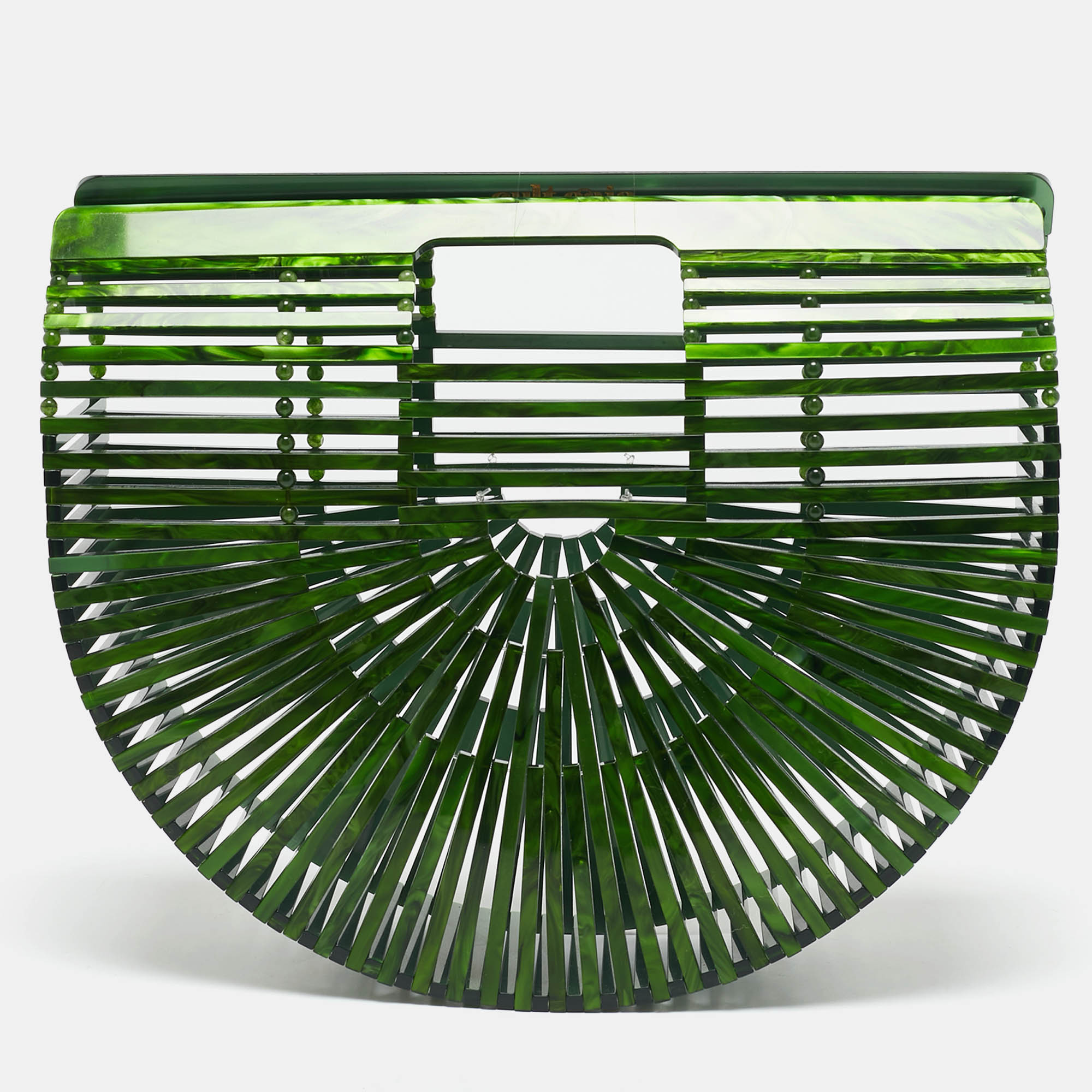 Cult Gaia Green Acrylic Ark Clutch