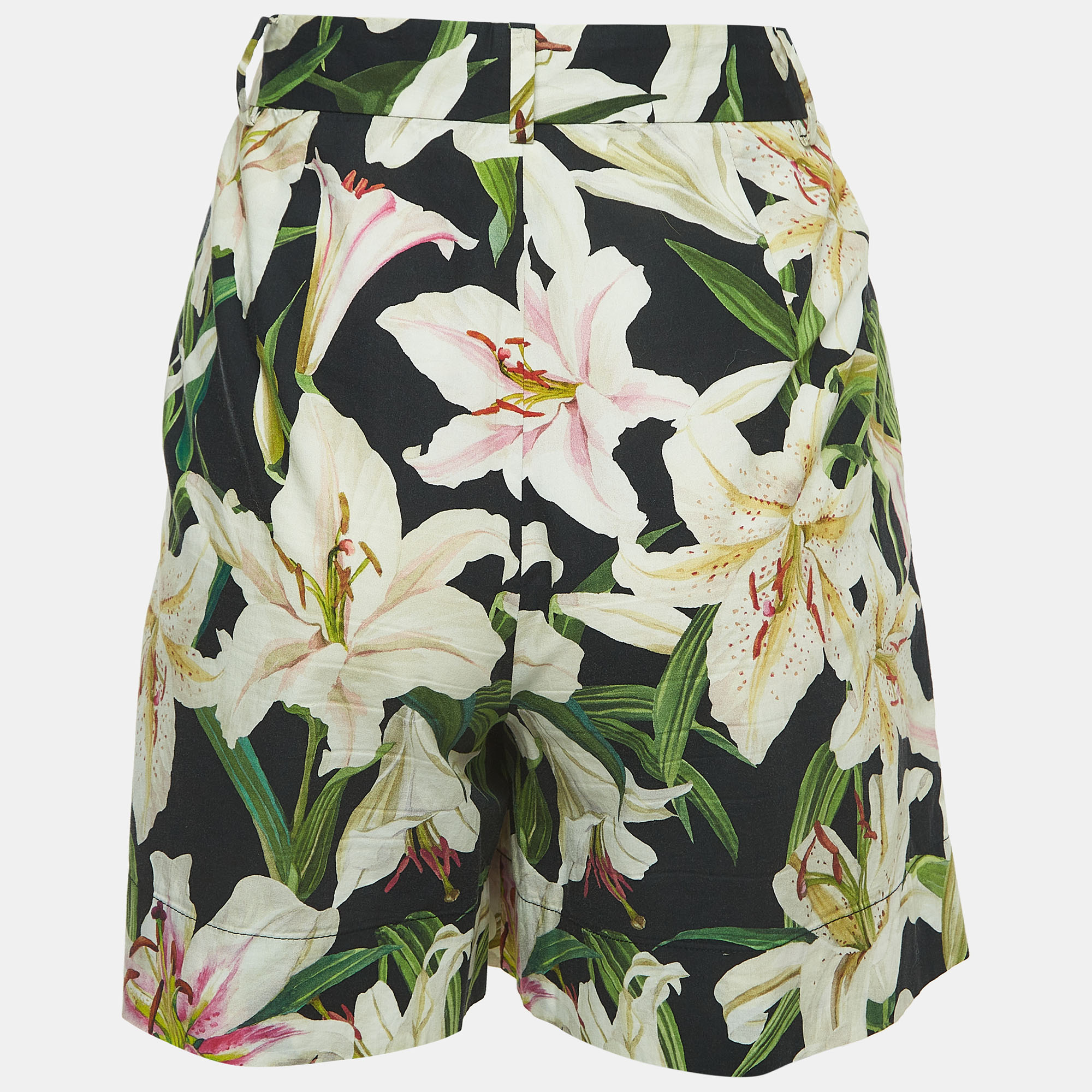   The Luxury Closet Dolce & Gabbana Black Floral Printed Cotton Shorts S