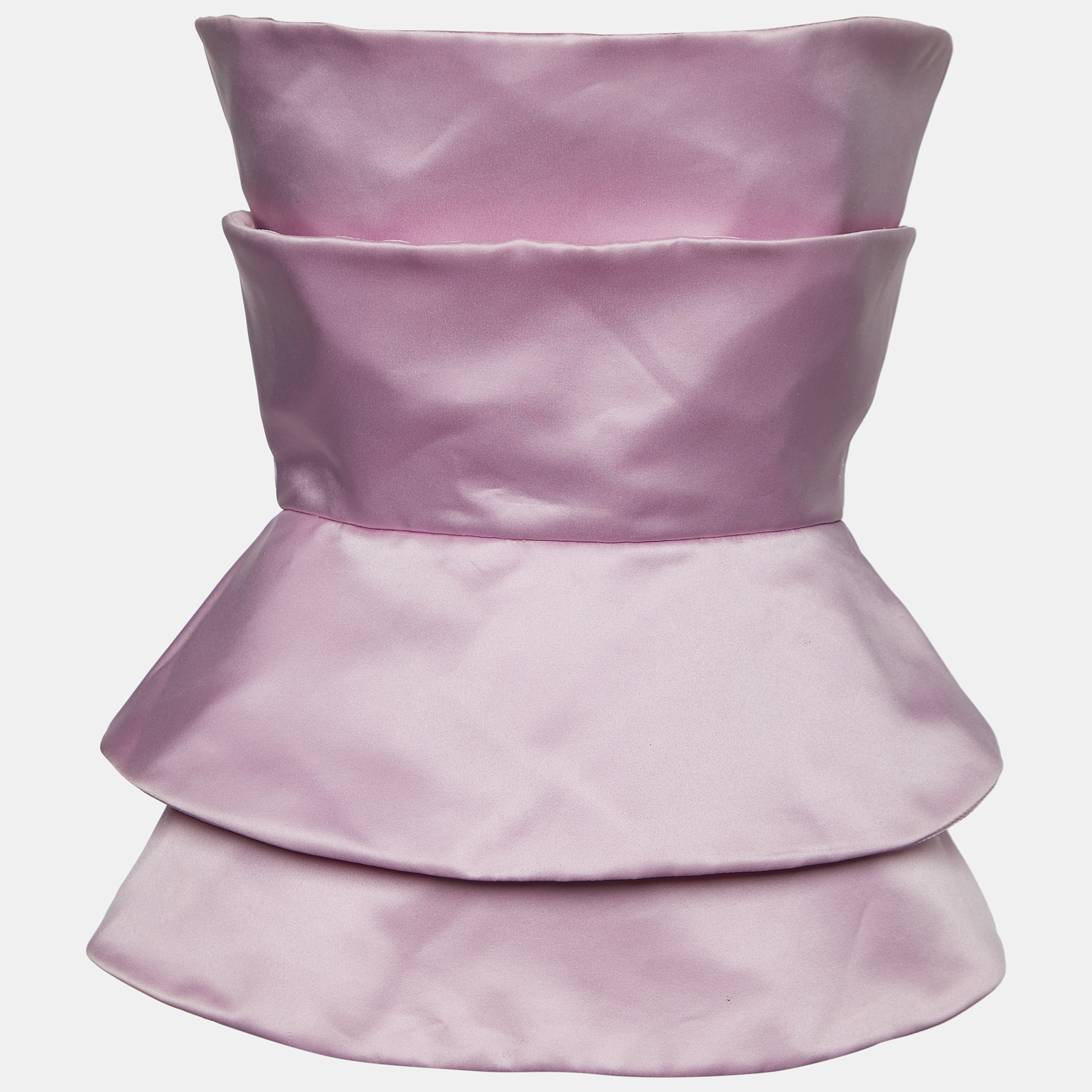 Emporio Armani Pink Silk Satin Strapless Top M