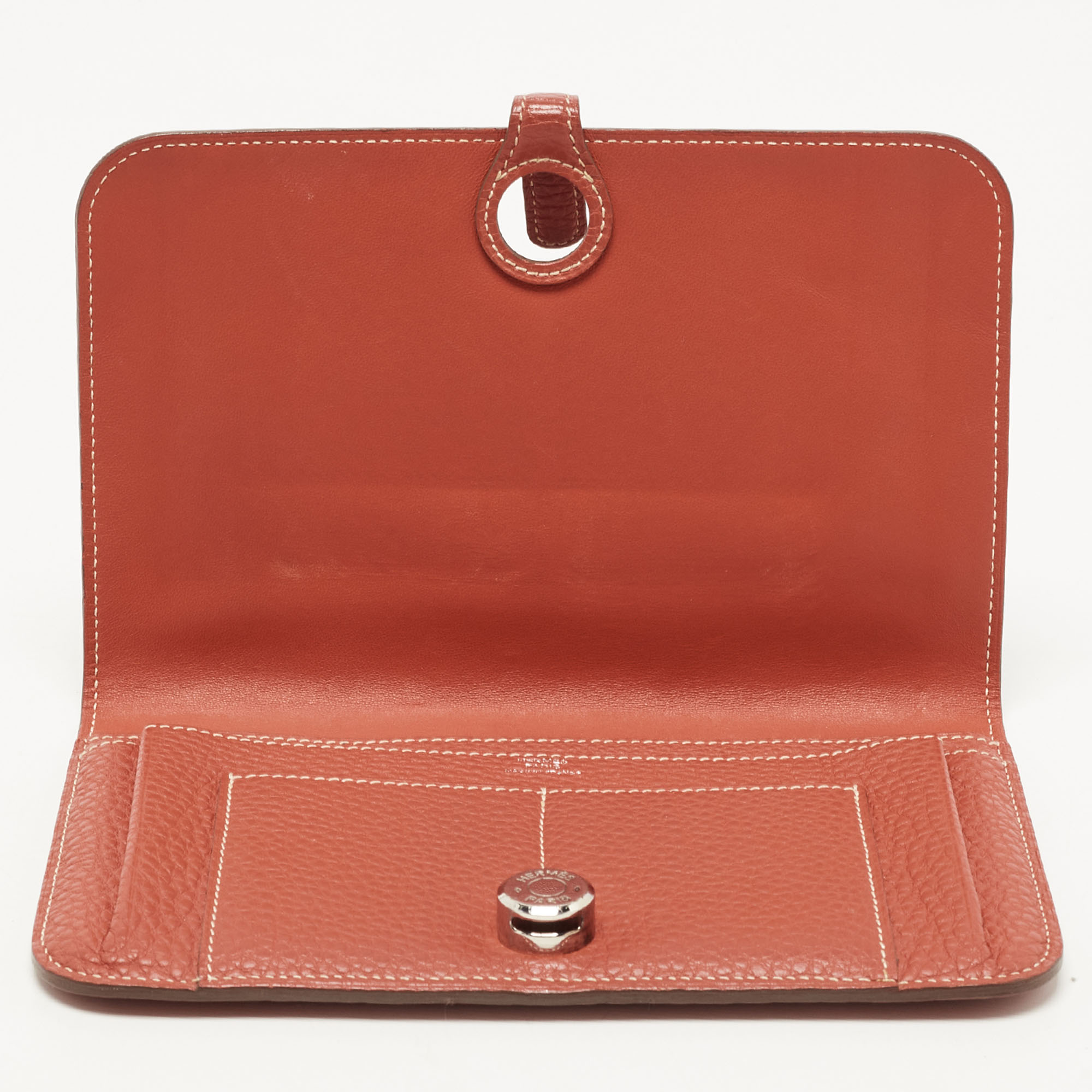  Hermes Sanguine Taurillion Clemence Leather Dogon Wallet