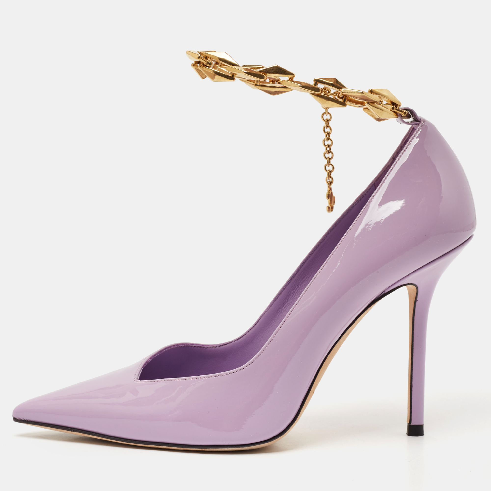 Jimmy Choo Lavender Patent Leather Talura Pumps Size 37