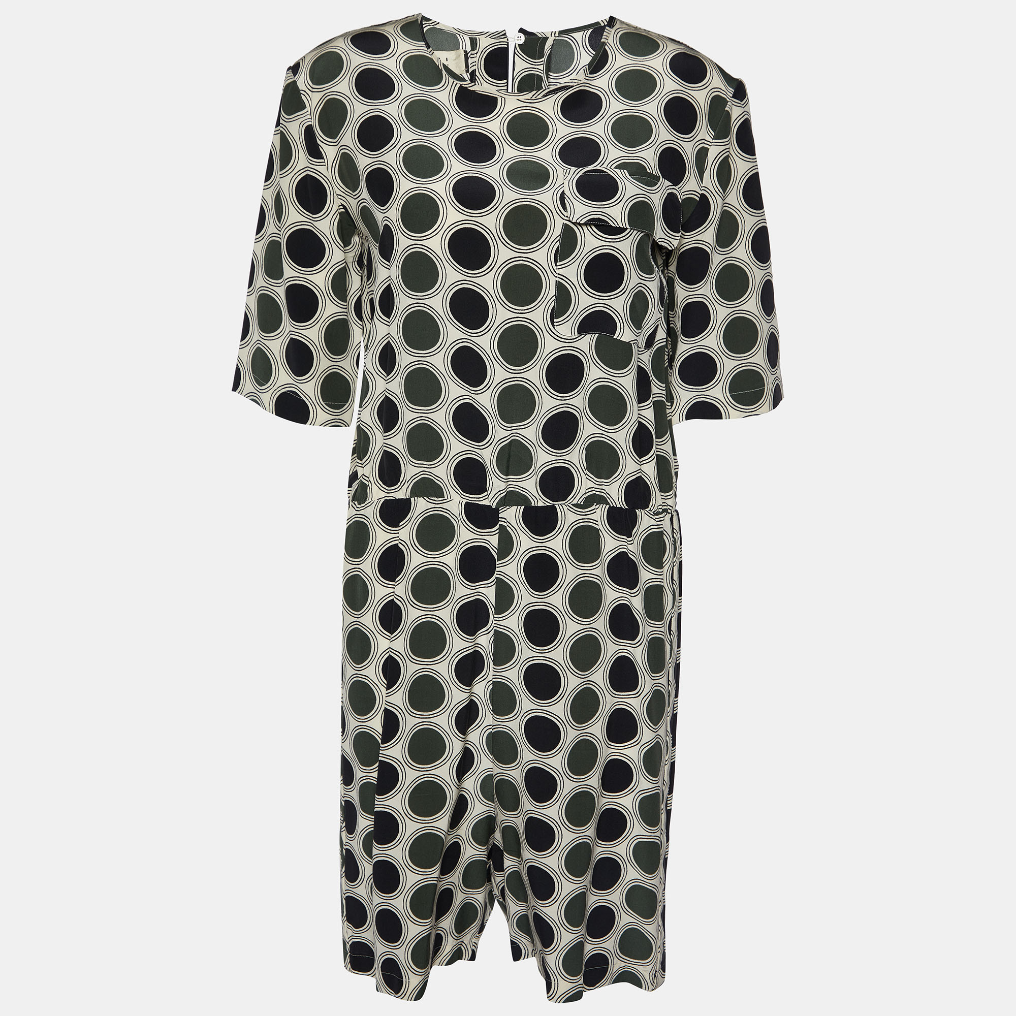  Marni Cream Dot Print Silk Playsuit S