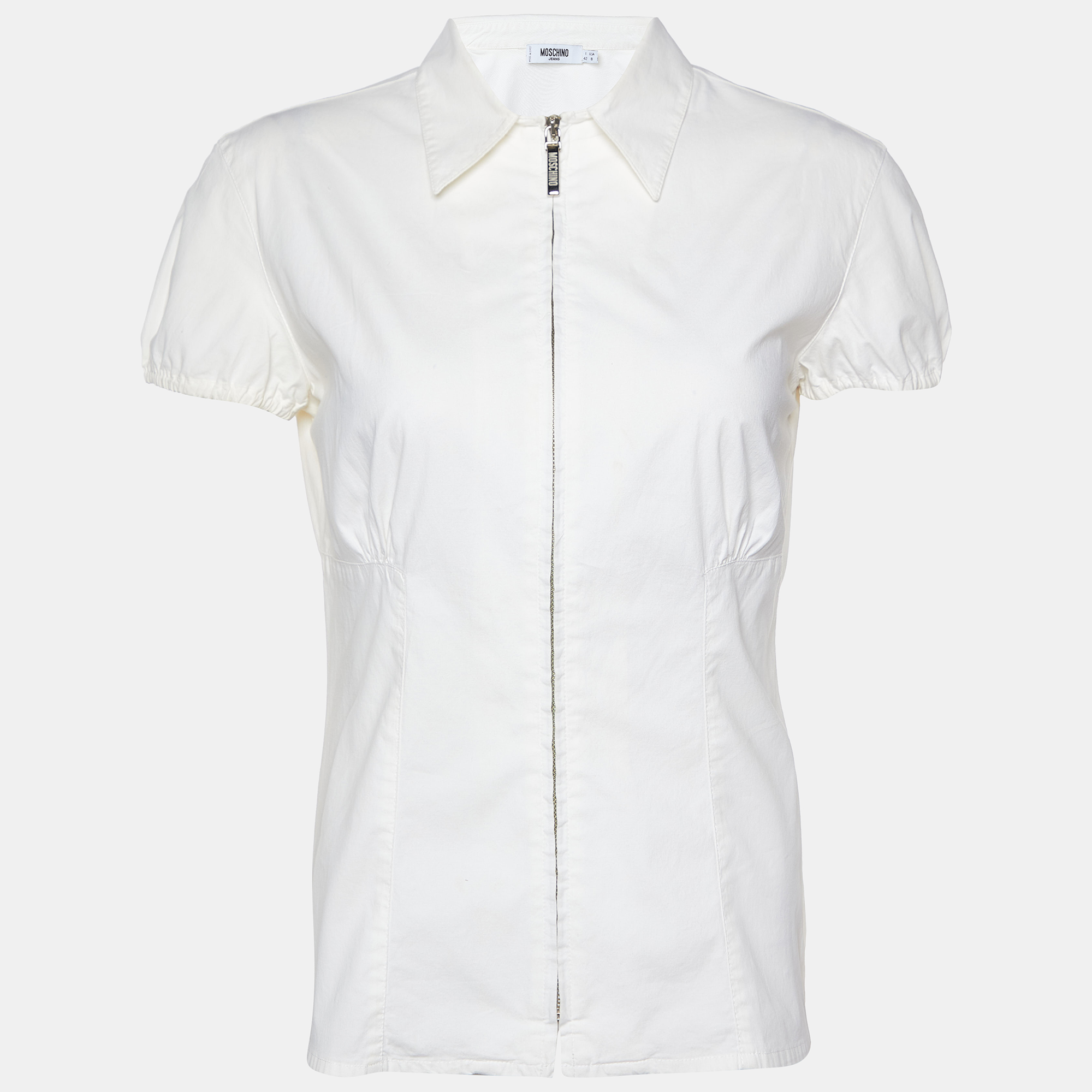 Suits  The Luxury Closet Moschino Jeans White Cotton Top & Checked Skirt Set M