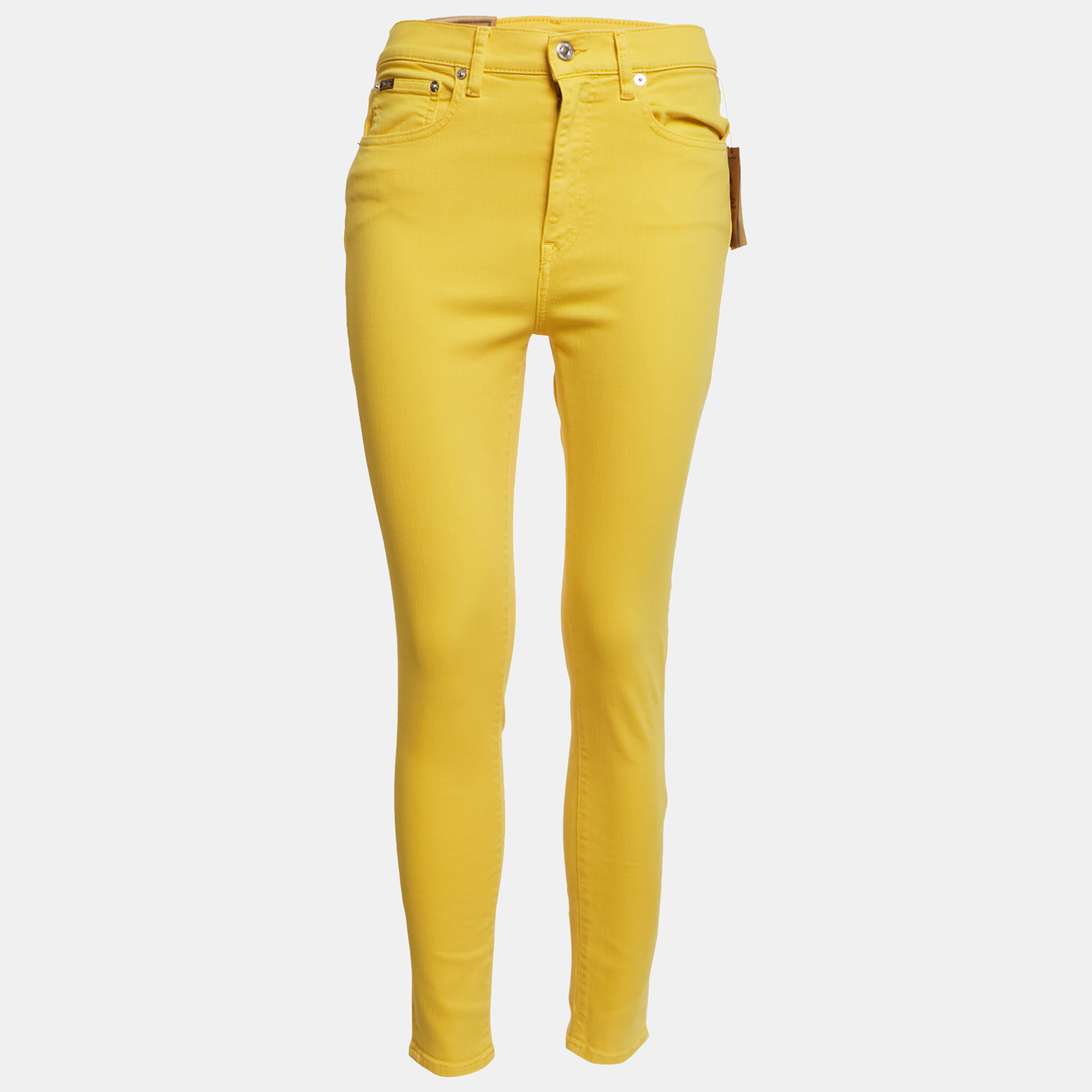 Polo Ralph Lauren Yellow Denim Tompkins Skinny Jeans M Waist 28