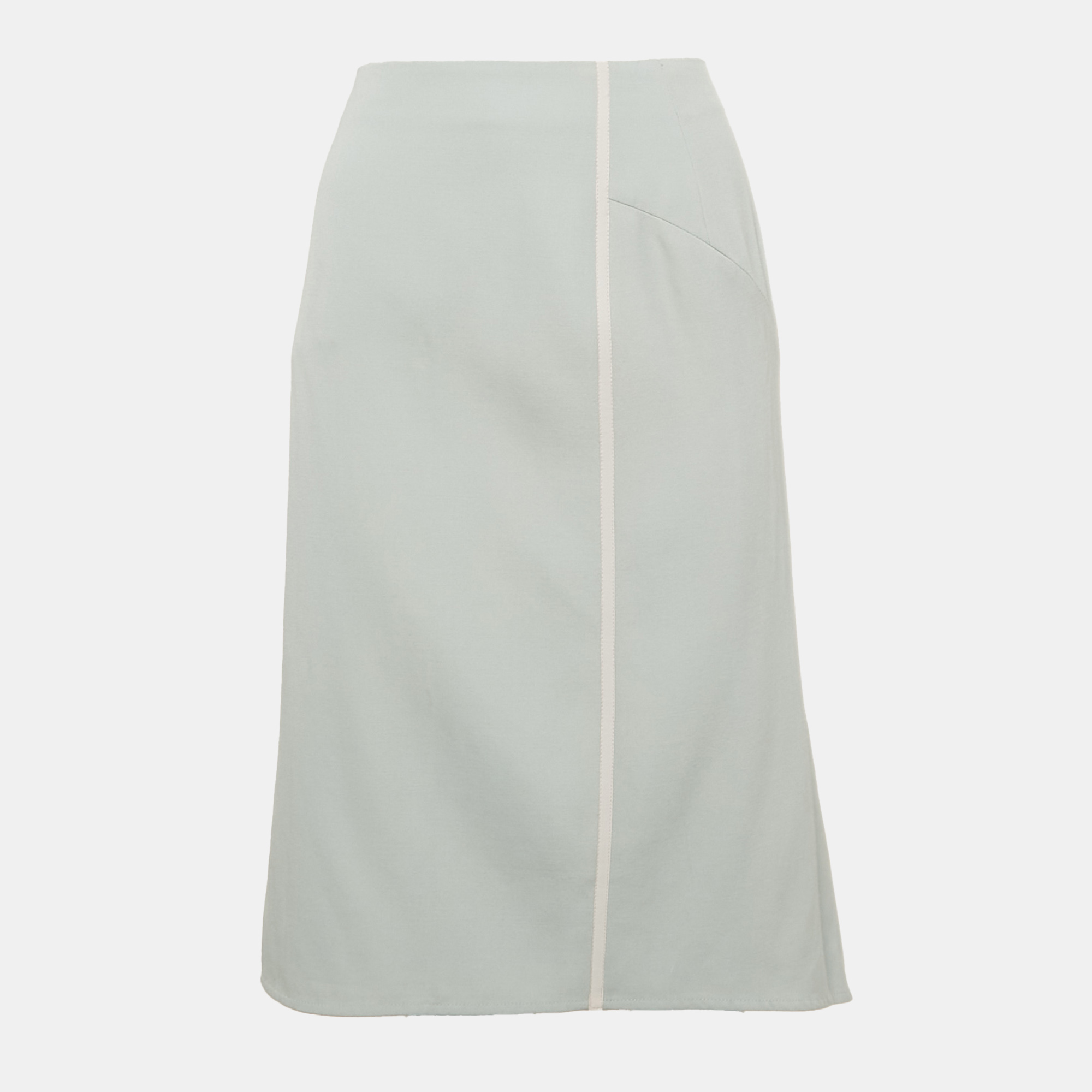 Valentino Light Blue Wool Pleated Knee-Length Skirt M