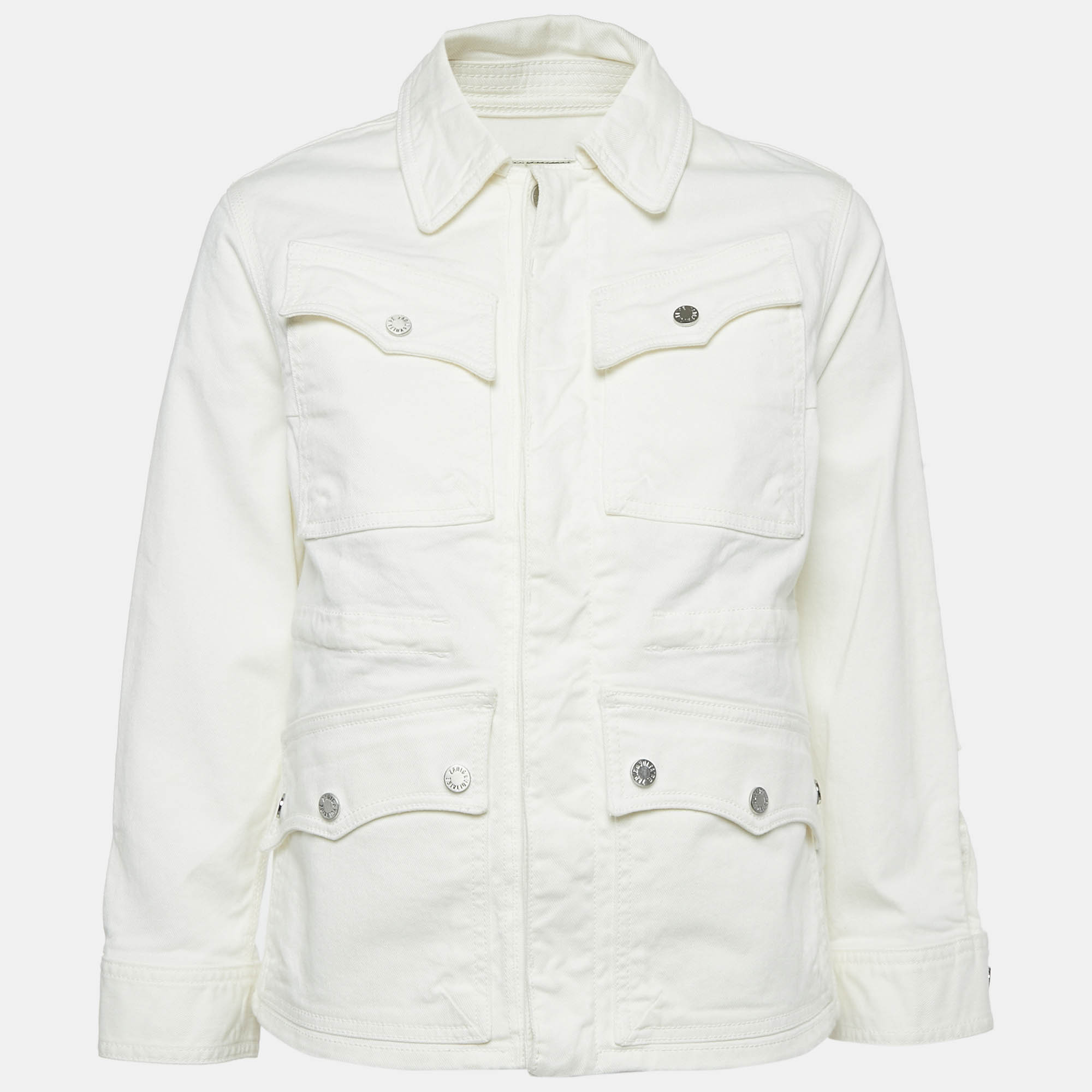 Zadig & Voltaire White Denim Button Front Kimi Jacket XS