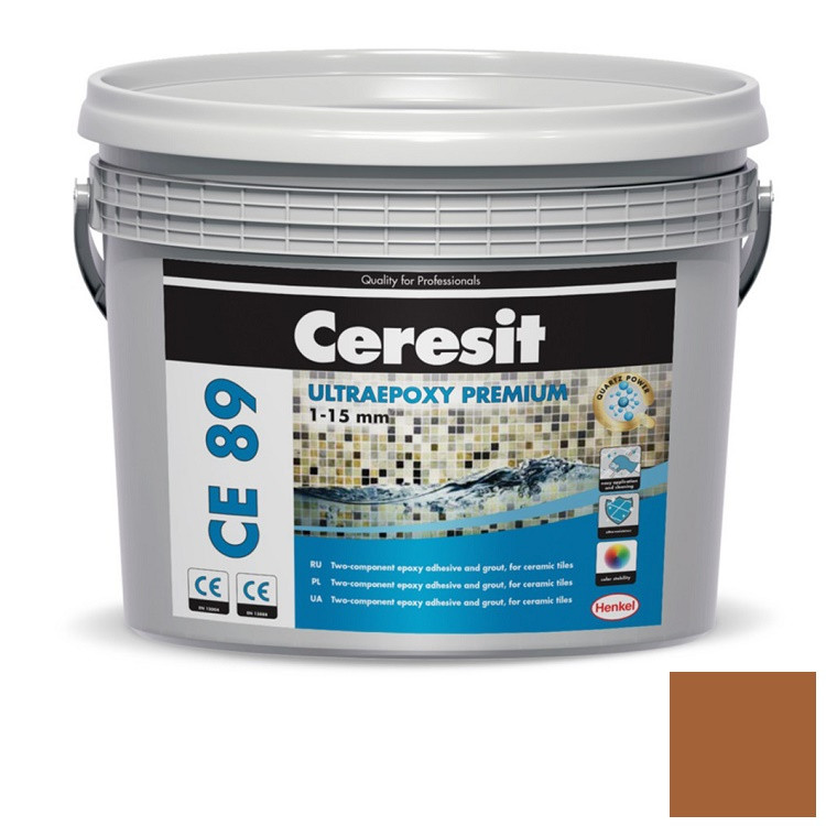 Затирки для плитки  ГдеМатериал Затирка эпоксидная Ceresit СЕ 89 Ultraepoxy Premium №859 Smoked Topaz 2,5 кг