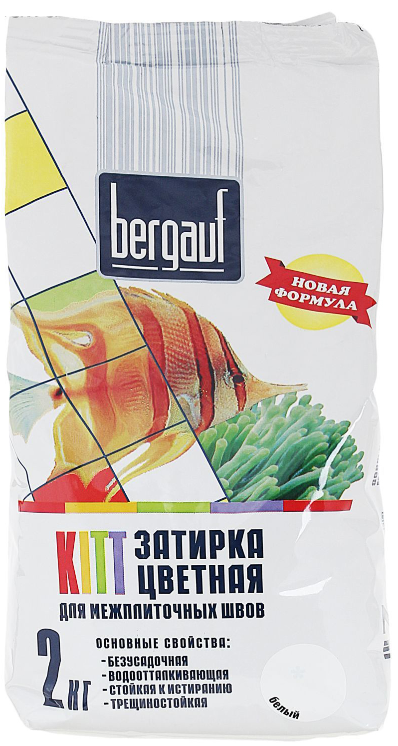 Затирки для плитки Bergauf Kitt, 2 кг, Затирка для узких швов белая