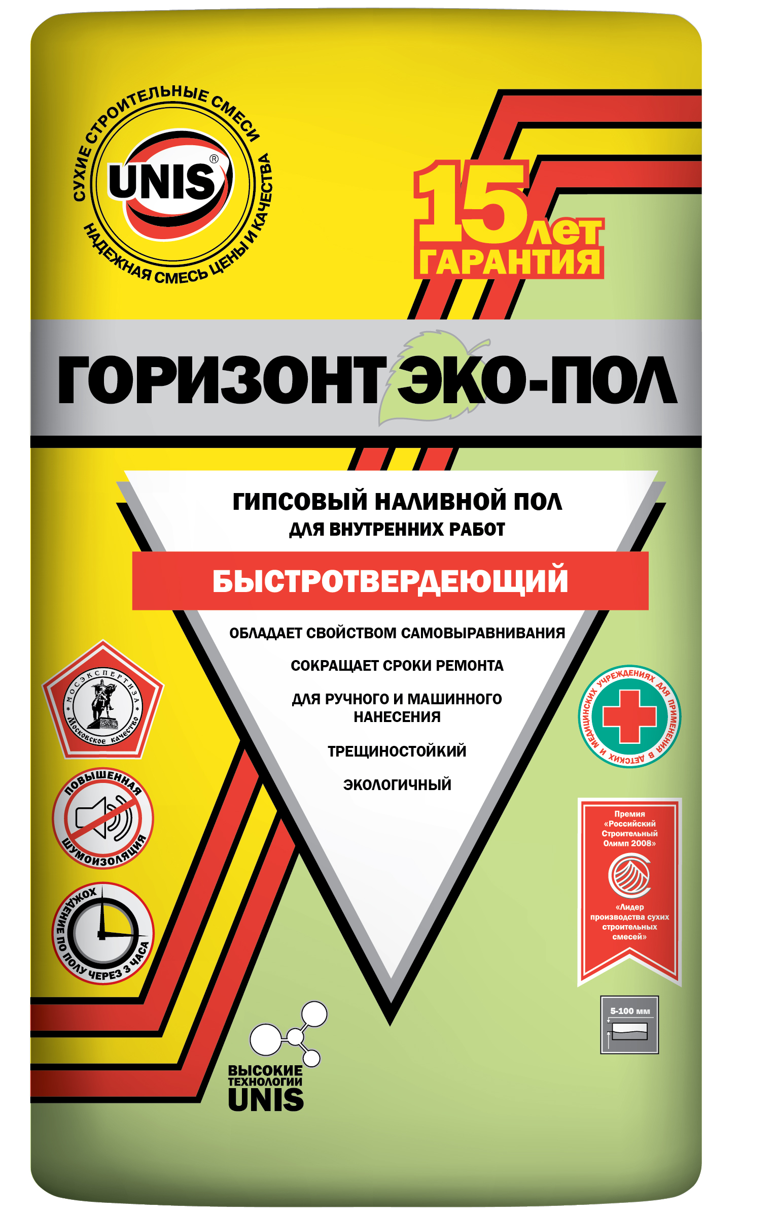 Ровнители для пола  ГдеМатериал Unis Горизонт Эко-Пол 20 кг, ровнитель для пола быстротвердеющий