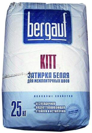 Затирки для плитки  ГдеМатериал Bergauf Kitt, 25 кг, Затирка для узких швов белая