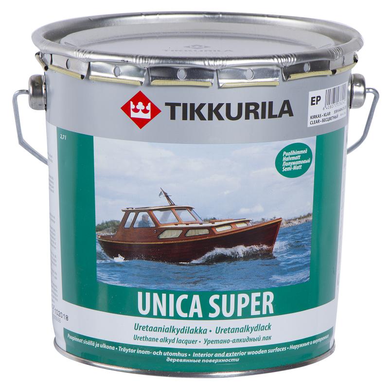  Tikkurila Unica super, 2.7 л, Лак для дерева прозрачный полуматовый
