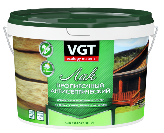   ГдеМатериал VGT, 0.9 кг, Лак акриловый пропиточный антисептический бесцветный