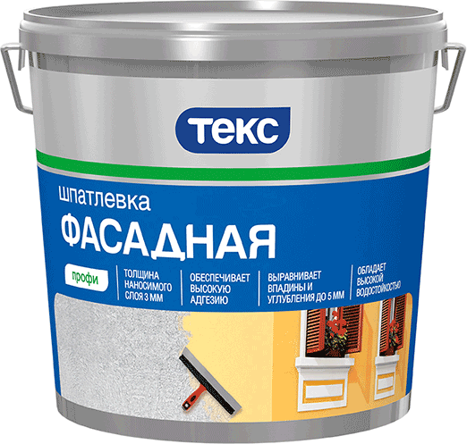 Готовые шпатлевки  ГдеМатериал Текс Профи, 5 кг, Шпатлевка готовая фасадная
