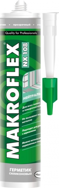 Силиконовые герметики Makroflex NX108 300 мл, Герметик силиконовый нейтральный (прозрачный)