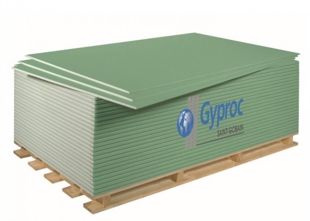  Гипсокартон влагостойкий ГКЛВ Gyproc Аква Оптима 2500х1200х12.5 мм
