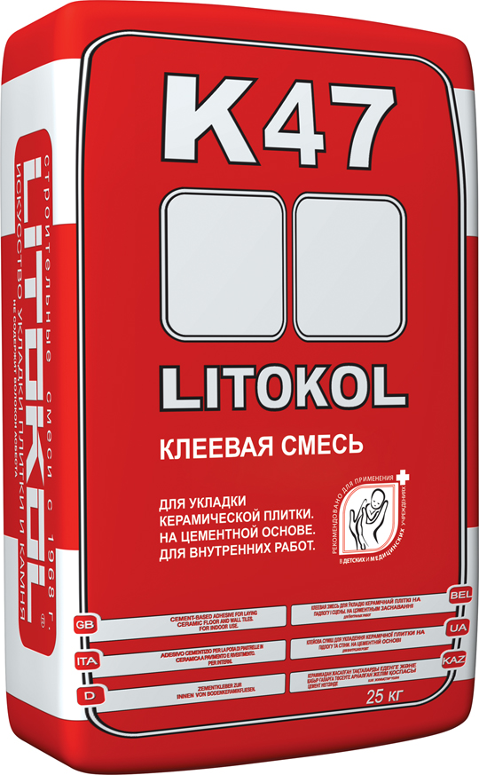  Litokol K47, 25 кг, Клей для плитки