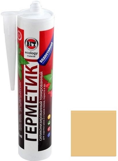 Силиконовые герметики VGT 0,4 л, Герметик силиконизированный (бук)