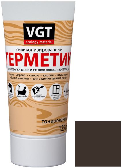 Силиконовые герметики  ГдеМатериал VGT 0,16 л, Герметик силиконизированный (венге)