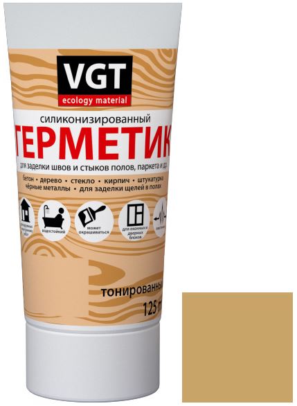 Силиконовые герметики  ГдеМатериал VGT 0,16 л, Герметик силиконизированный (дуб)