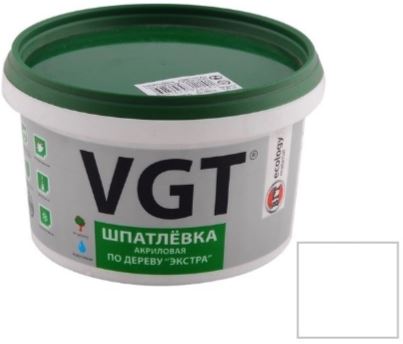 Готовые шпатлевки VGT Экстра белая, 1 кг, Шпатлевка акриловая по дереву