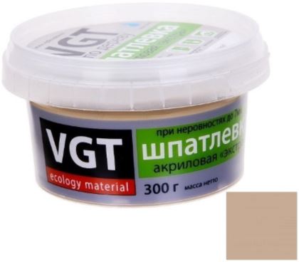 Готовые шпатлевки VGT Экстра береза, 0,3 кг, Шпатлевка акриловая по дереву